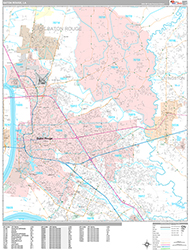 Baton Rouge Wall Map Premium Style 2026